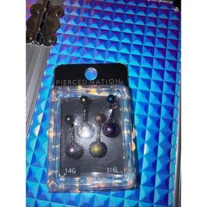 Pierced National Belly Button Rings NIB 14g Iridescent Metallic Mermaid‎ Chrome